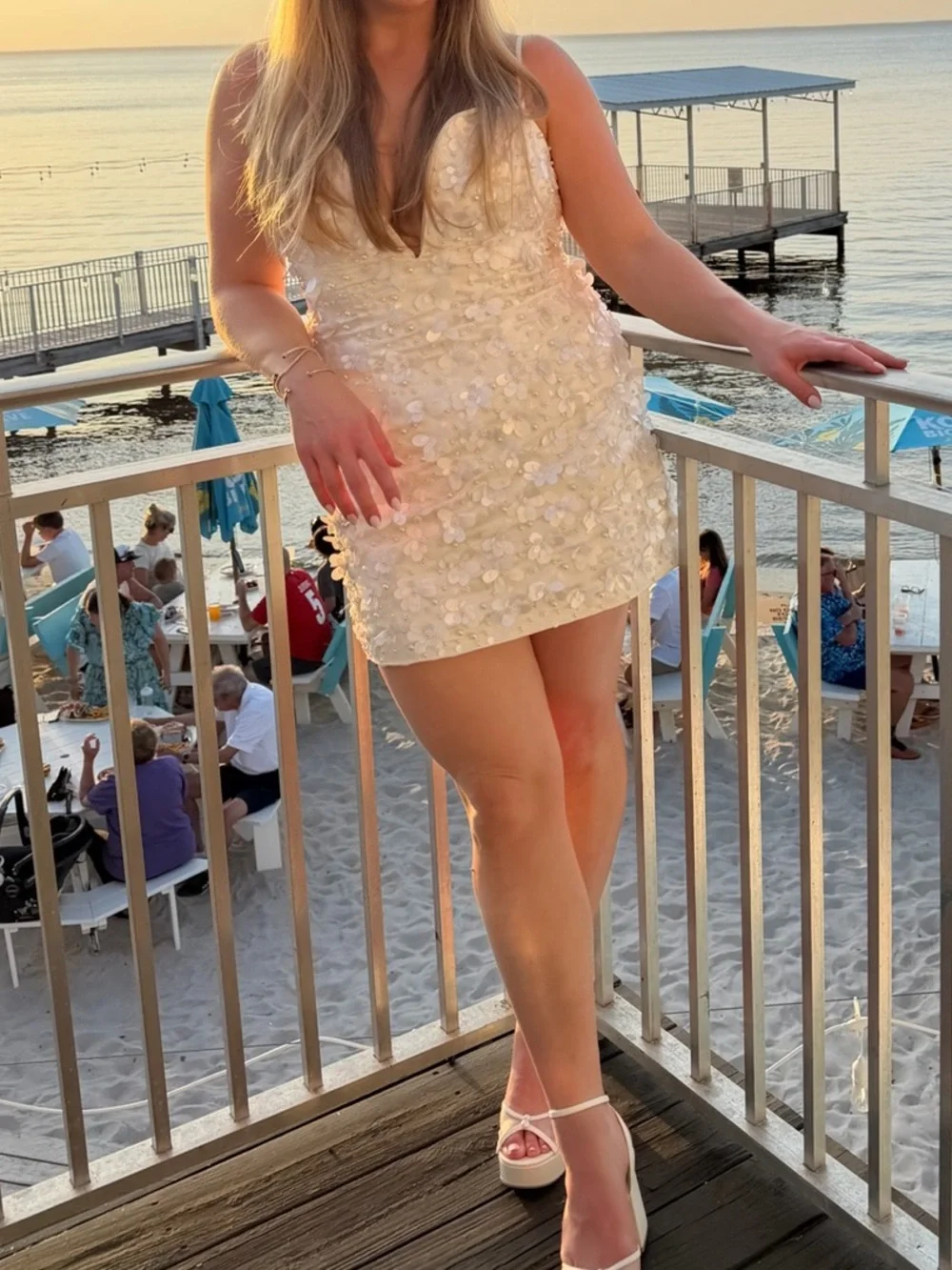Lovers and Friends Bijou Beaded Mini Dress in Pearl White - Picture 4 of 4